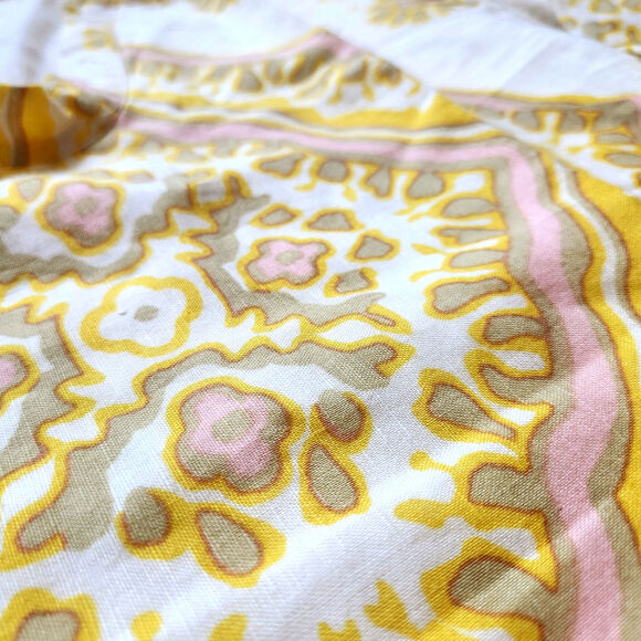 J.Crew Linen Boho Tunic Dress Women’s Size 2 Pink Yellow Ivory 3/4 Sleeve Lined - Picture 7 of 8